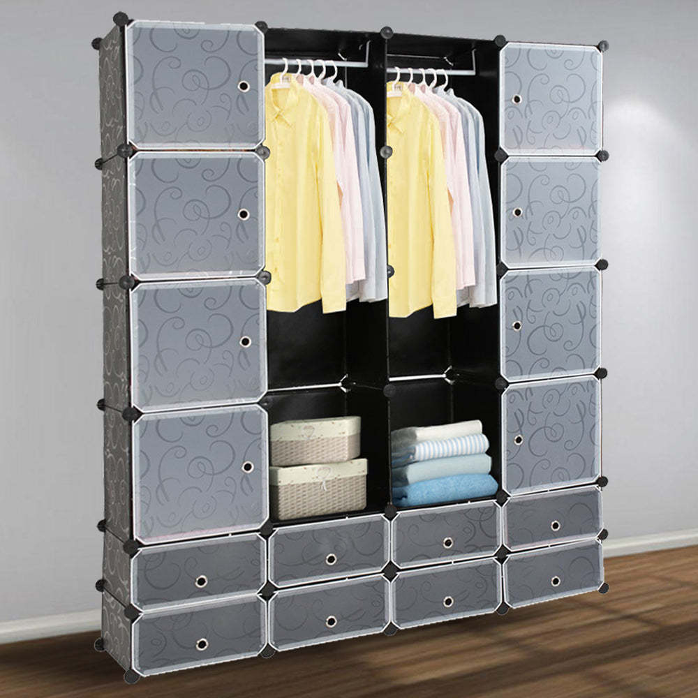 Shelving system wardrobe plug-in shelf with doors