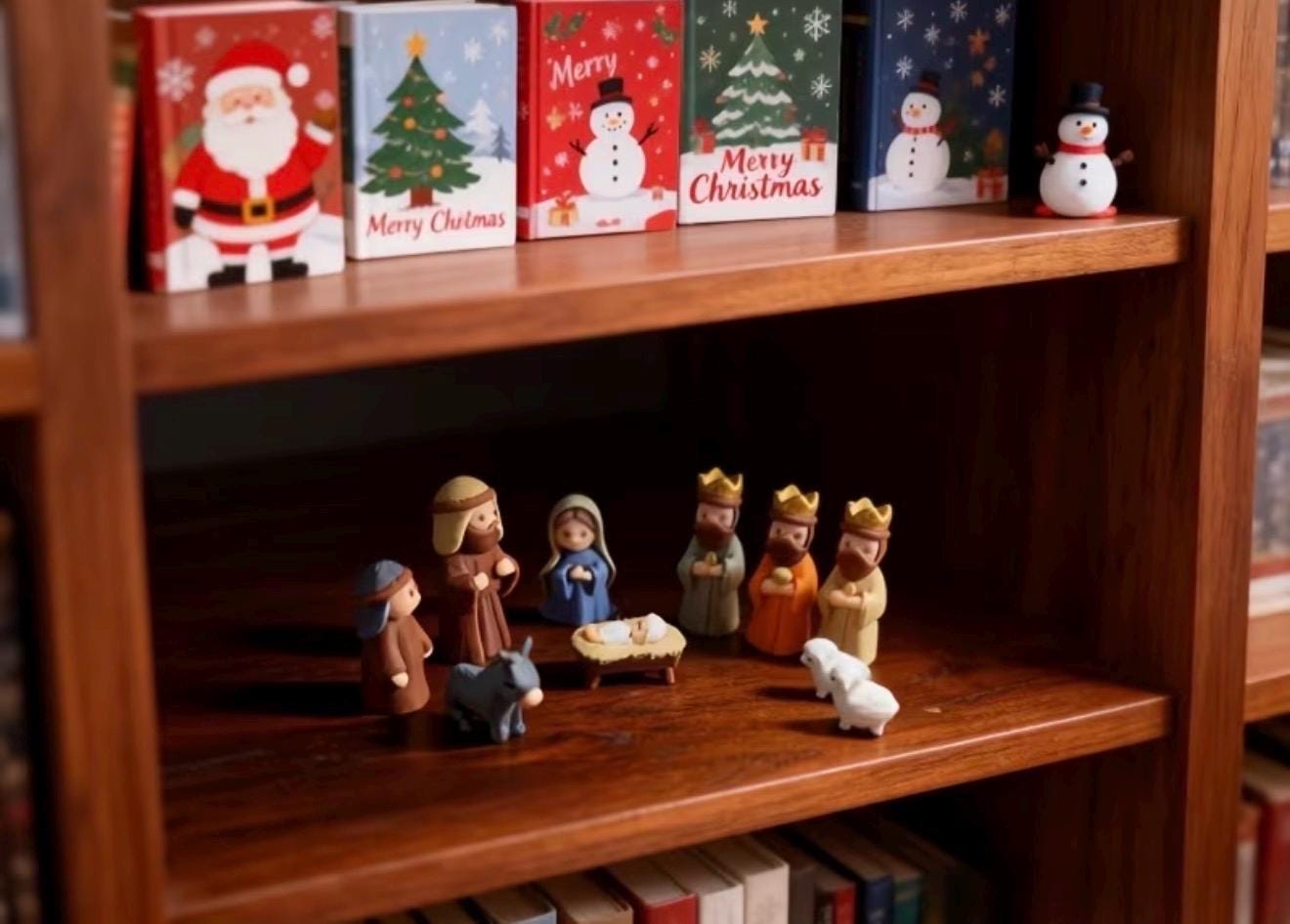 Miniature Nativity Scene in Tin Box, Pocket Manger