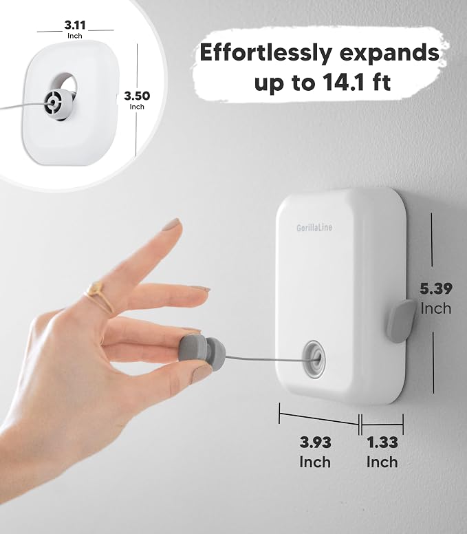 Retractable Clothesline - Indoor Outdoor Wall Mounted Clothes Line