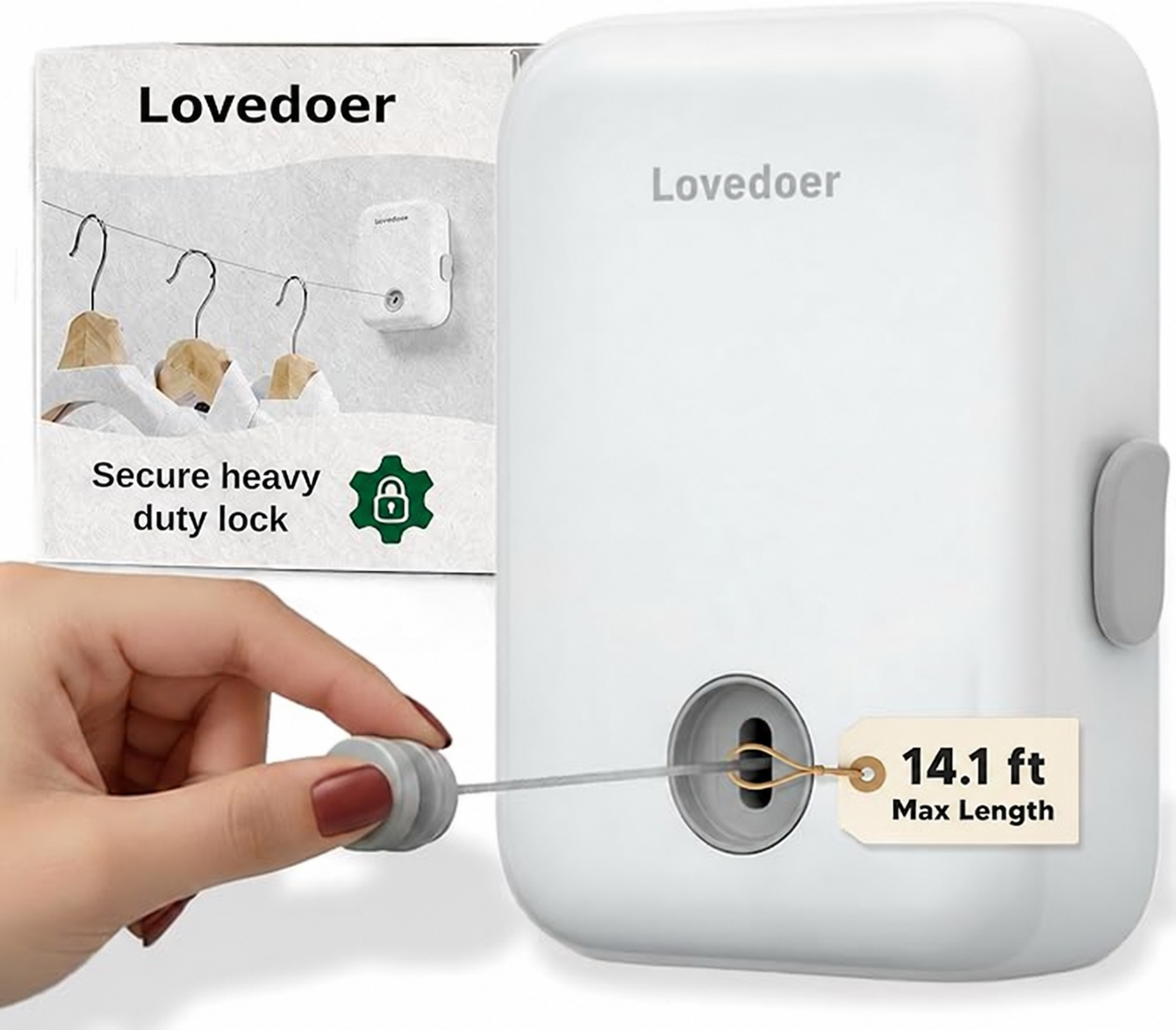 Retractable Clothesline - Indoor Outdoor Wall Mounted Clothes Line