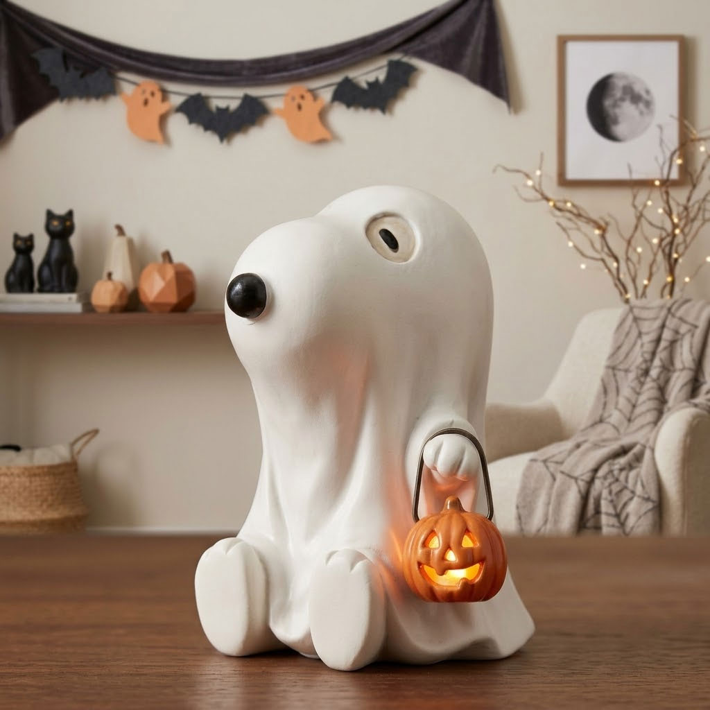 Cute Ghost Beagle Figurine 
