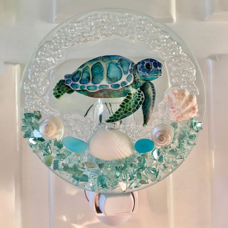 Sea Turtle Seashell Beach Night Light
