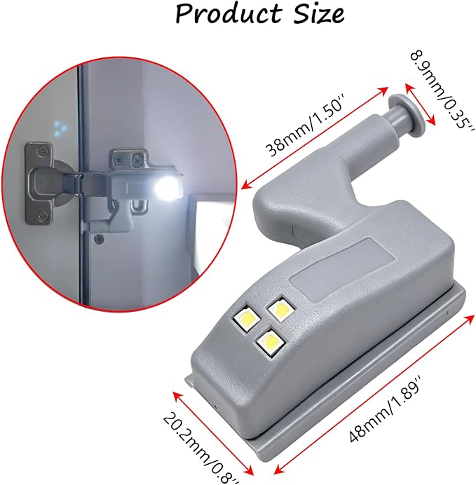 LED Cabinet Hinge Lights – Automatic Door-Activated Cabinet Lighting