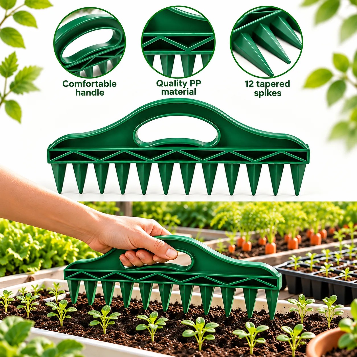 12 Hole Seed Dibber Seed Spacing Tool, Vegetable Seed Planter Tool