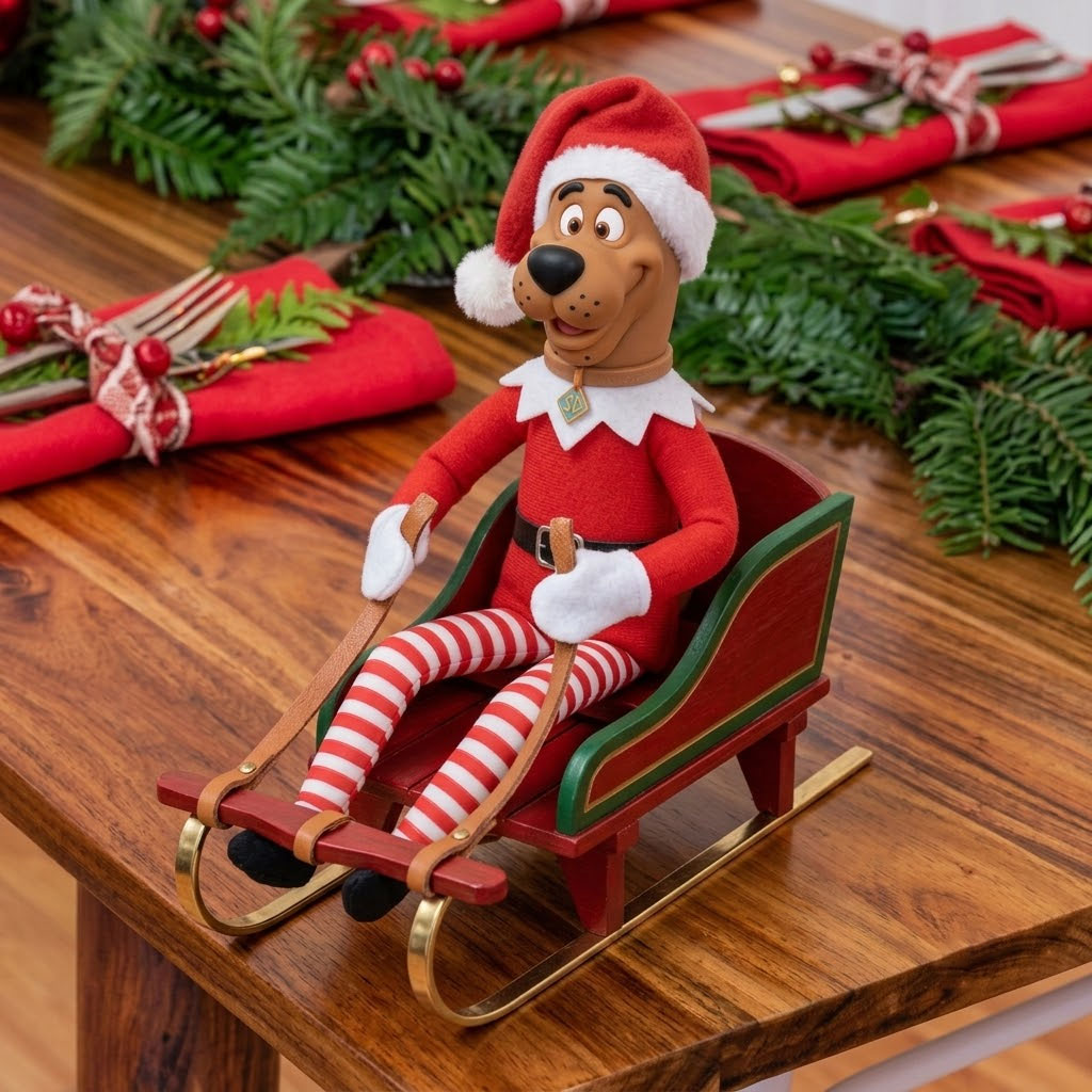 Festive Mystery Pup Holiday Decor