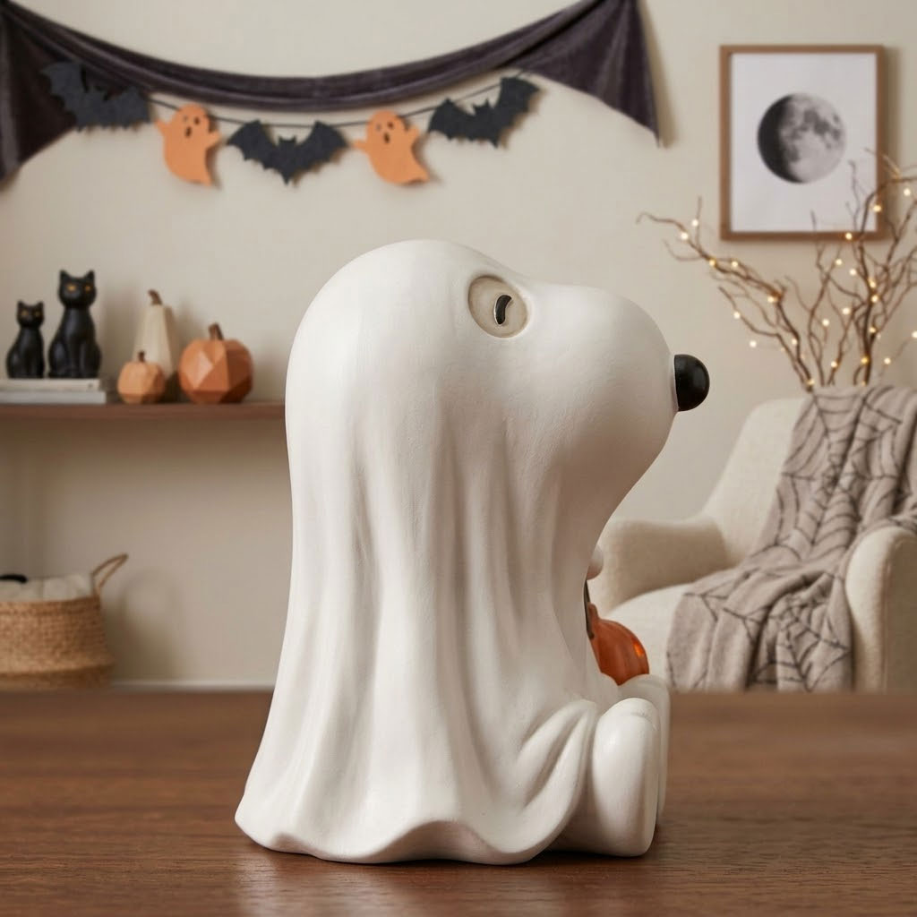 Cute Ghost Beagle Figurine 