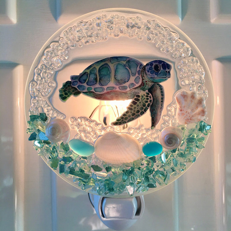 Sea Turtle Seashell Beach Night Light