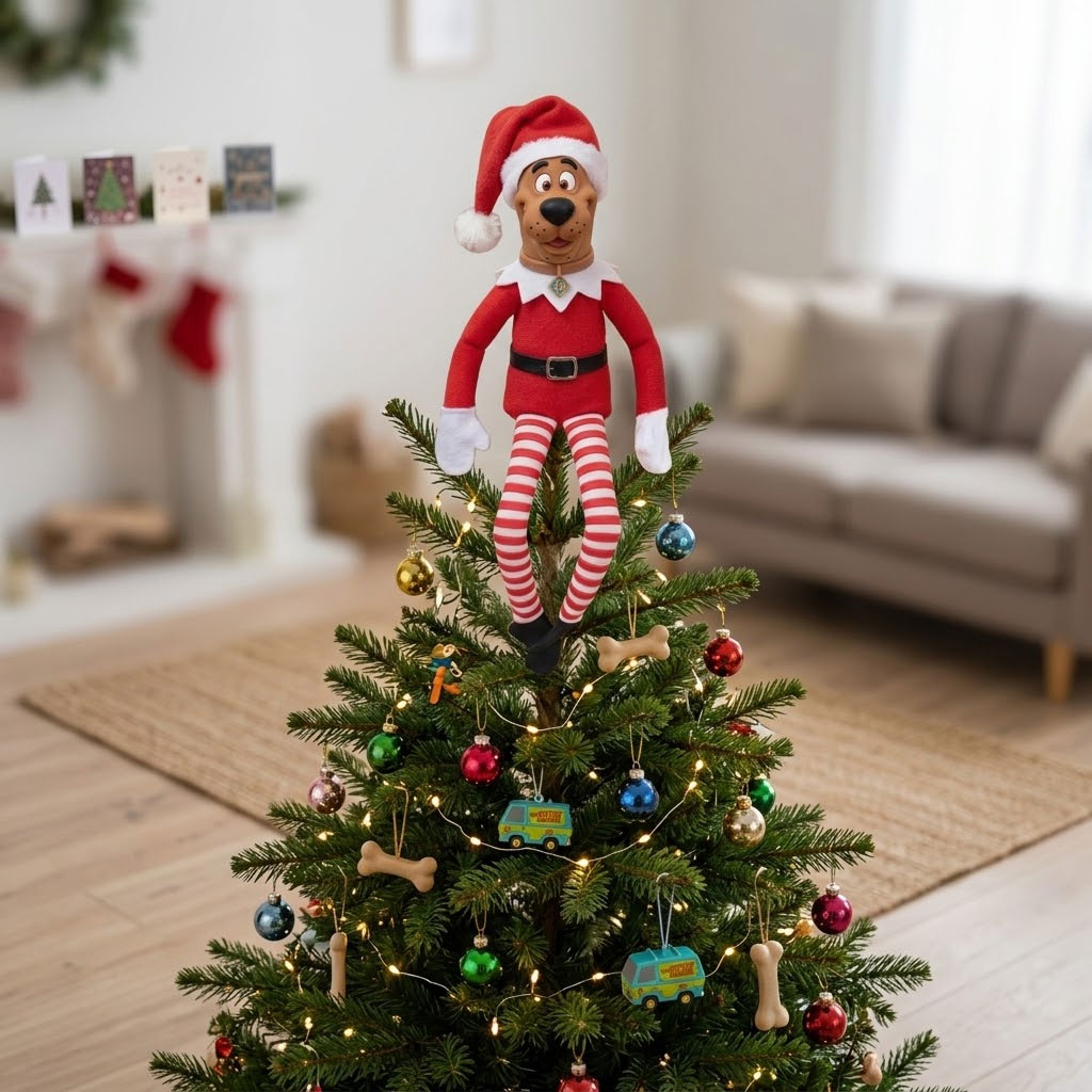 Festive Mystery Pup Holiday Decor