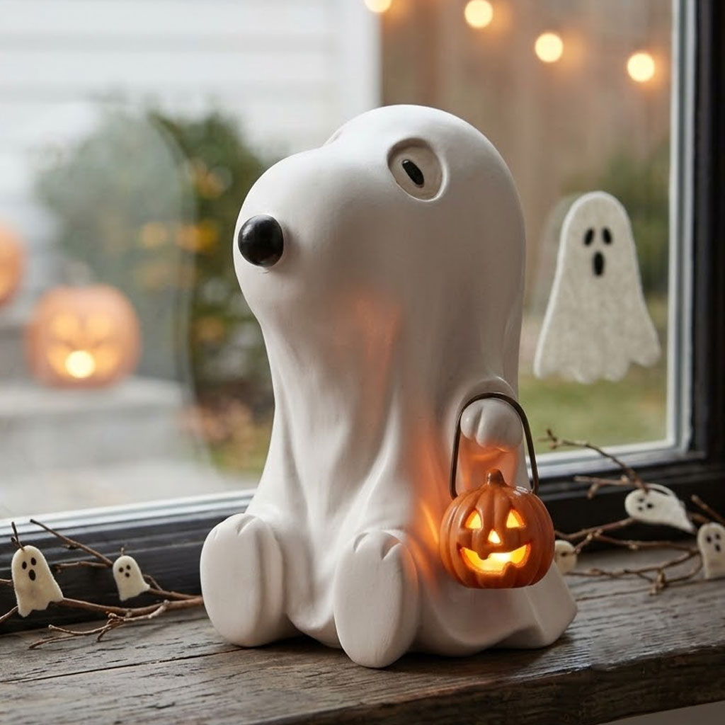 Cute Ghost Beagle Figurine 