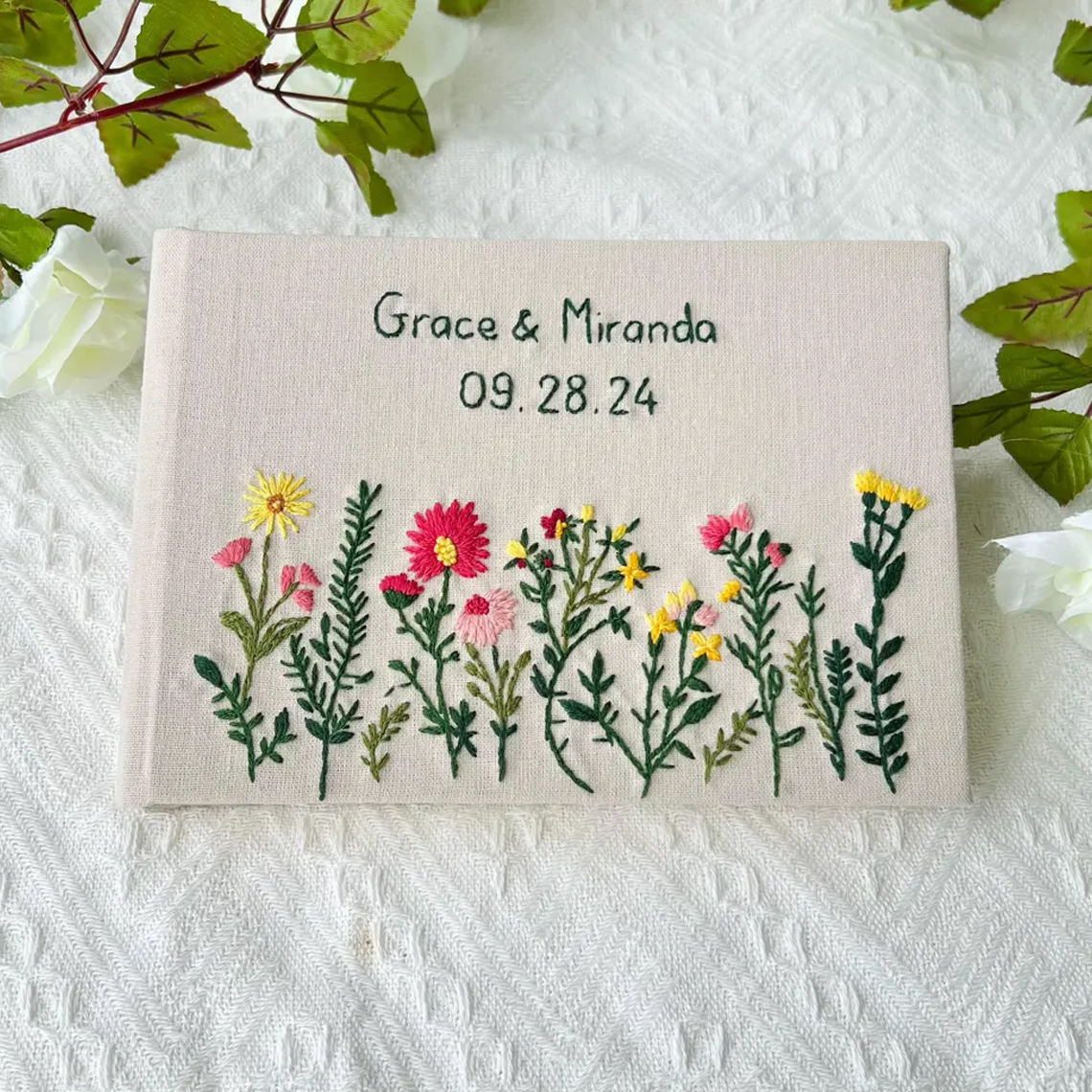 Custom Hand Embroidered Notebook