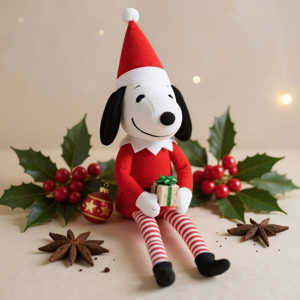 Holiday Beagle Shelf Sitter Plush