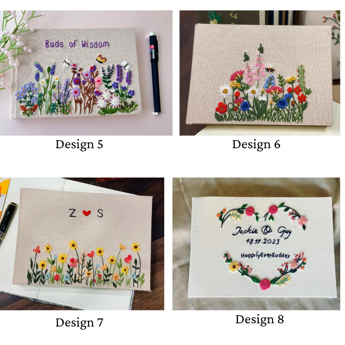 Custom Hand Embroidered Notebook