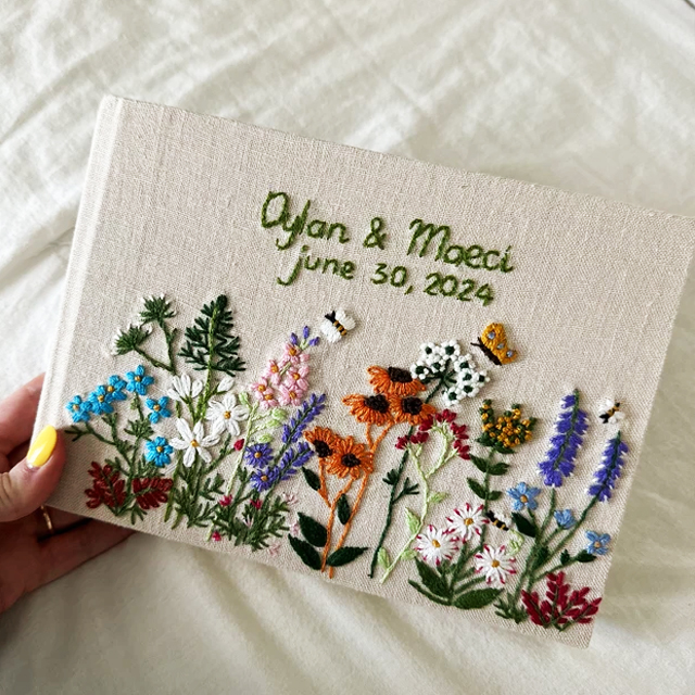 Custom Hand Embroidered Notebook