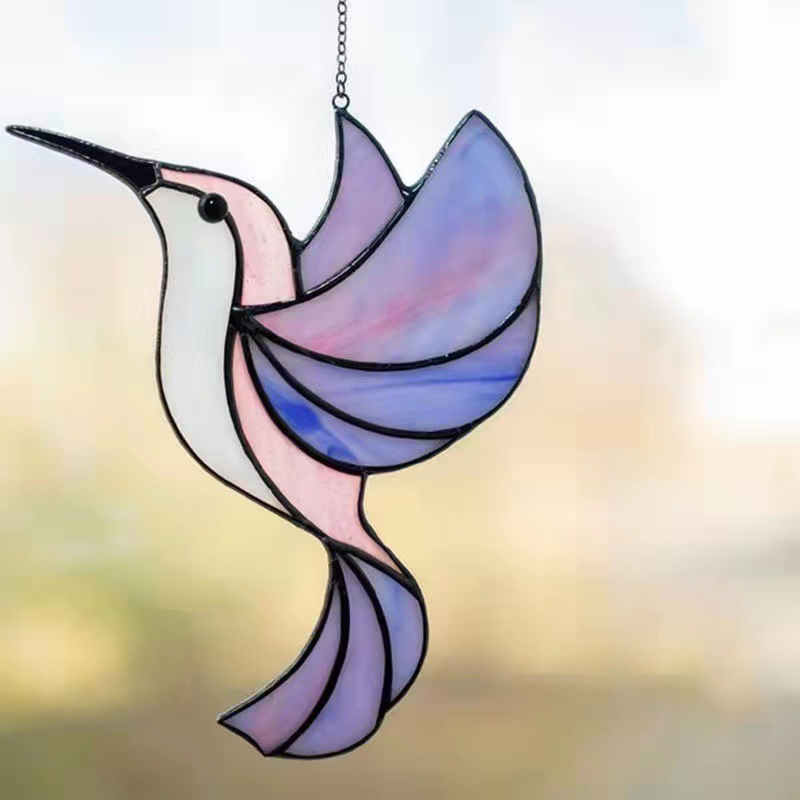 🔥Last day sale 70% off 🐦Hummingbird Stained Window Decor - New Year Gift🎁