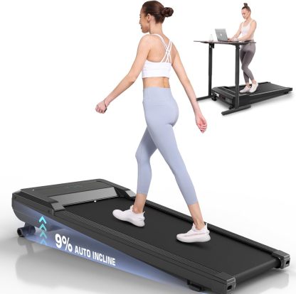 ANCHEER Walking Pad Treadmill with 9% Auto Incline
