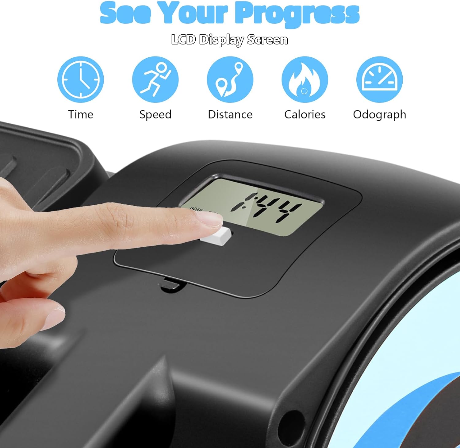 ANCHEER Under Desk Elliptical Exercise Machine,Standing or Seated Ellipse Leg Exerciser with 8 Level Resistance