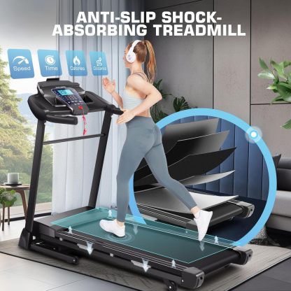 ANCHEER 3.25HP Treadmill,APP Treadmill 300lb Capacity