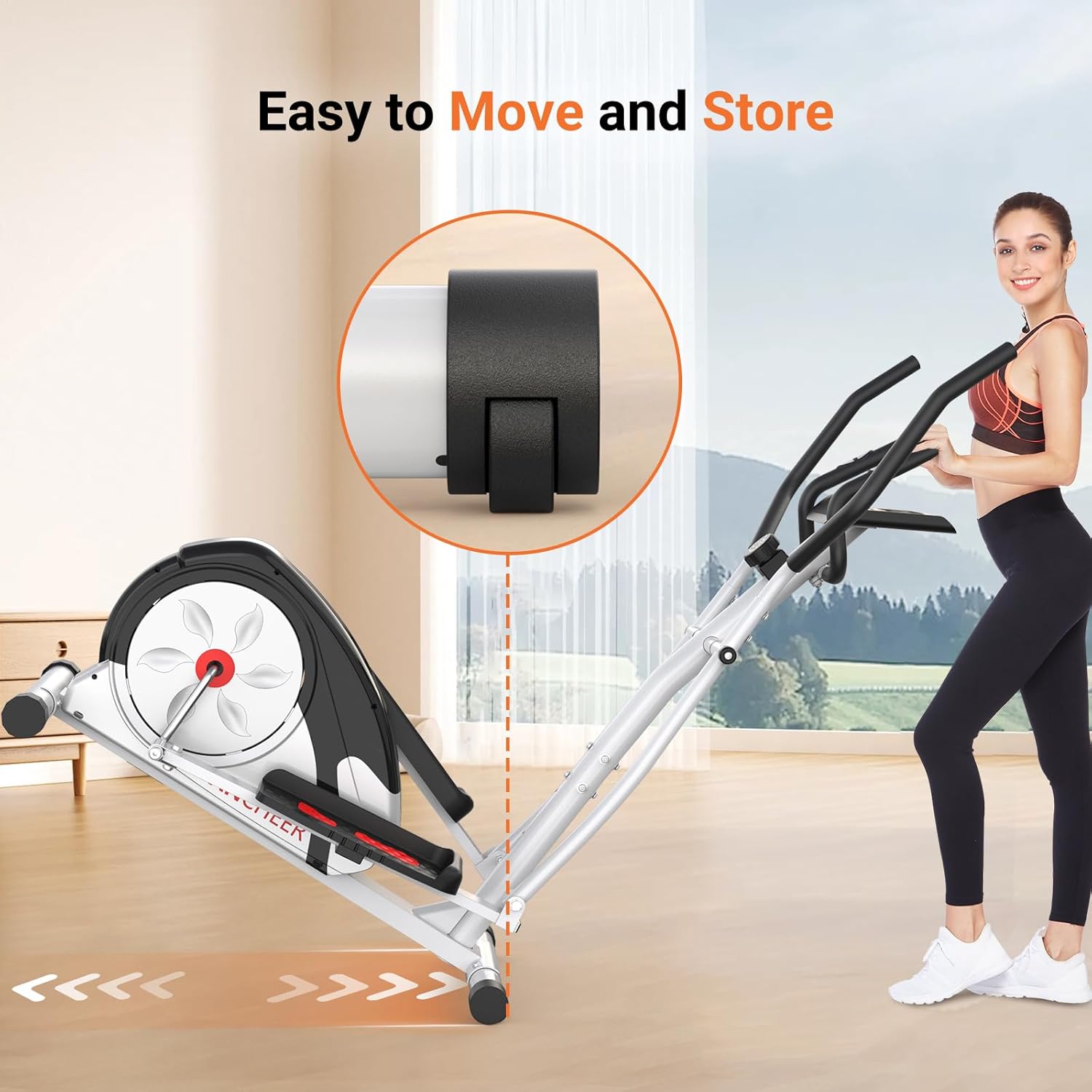 ANCHEER Elliptical Exercise Machine, Ultra-Silent Magnetic Elliptical Training Machines for Home Gym