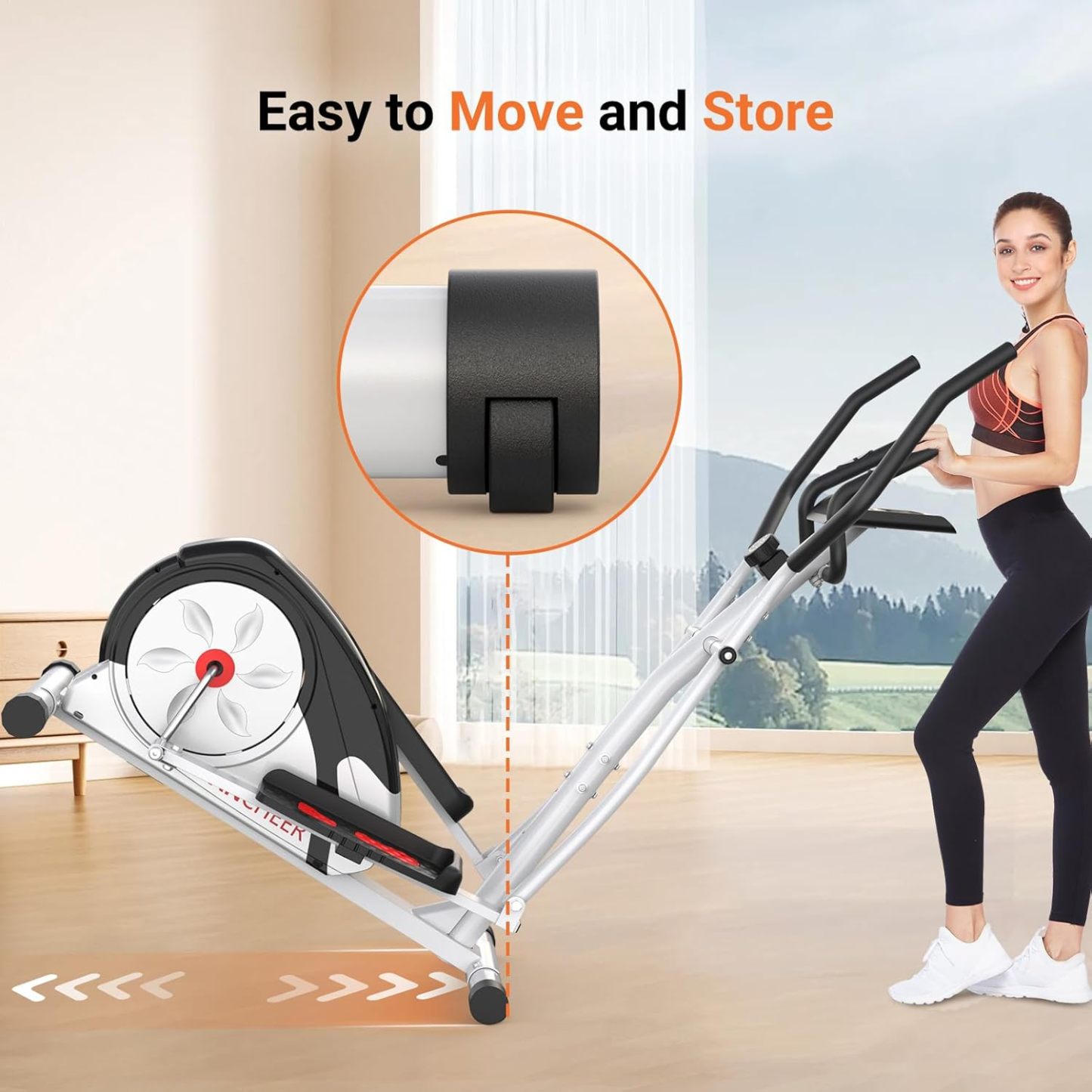 ANCHEER Elliptical Exercise Machine, Ultra-Silent Magnetic Elliptical Training Machines for Home Gym