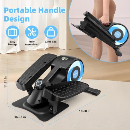 ANCHEER Under Desk Elliptical Exercise Machine,Standing or Seated Ellipse Leg Exerciser with 8 Level Resistance