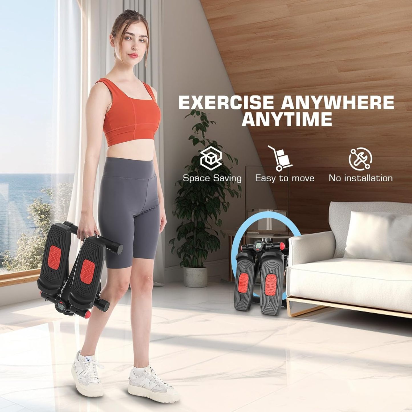 ANCHEER Steppers for Exercise at Home, Stepper with Resistance Bands