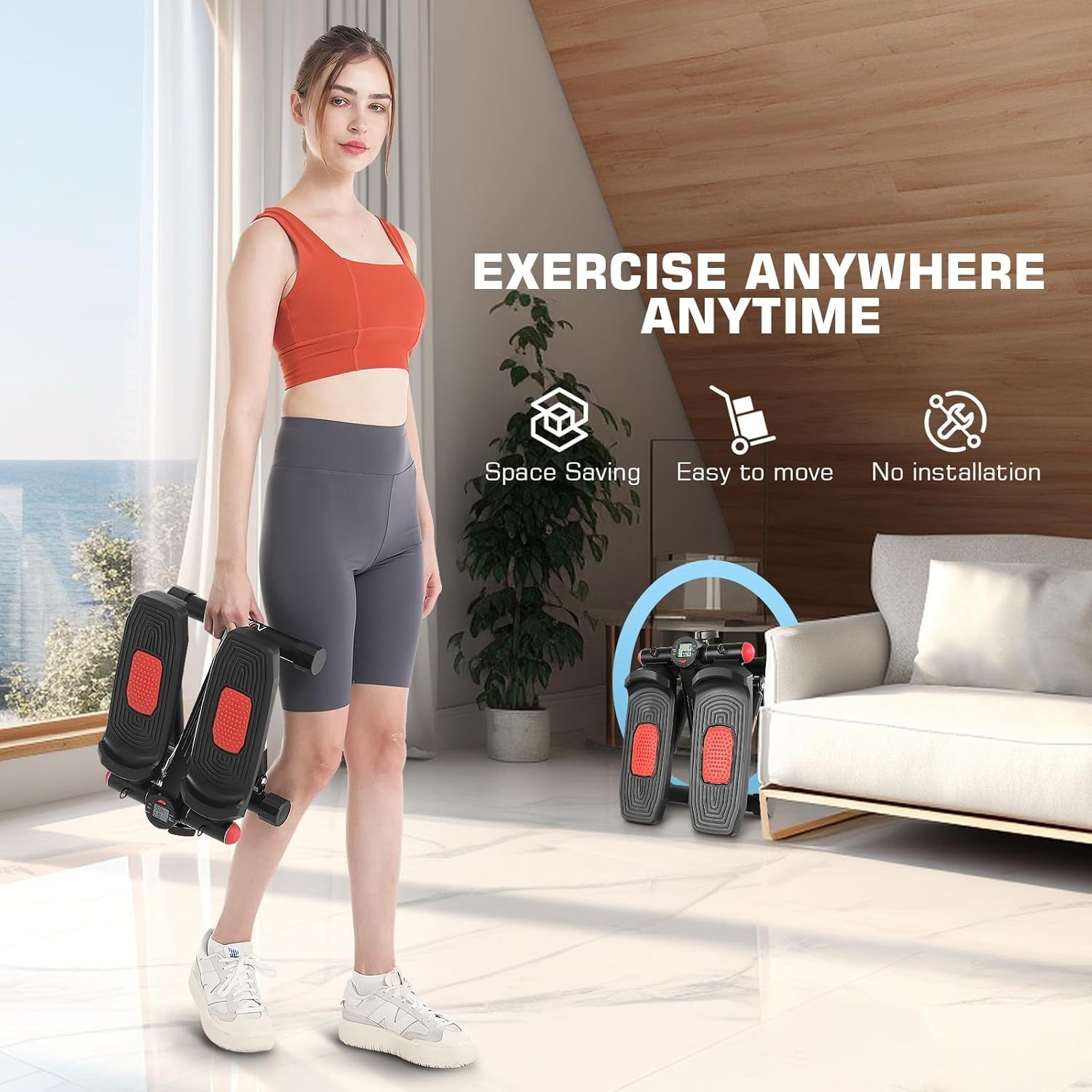 ANCHEER Steppers for Exercise at Home, Stepper with Resistance Bands