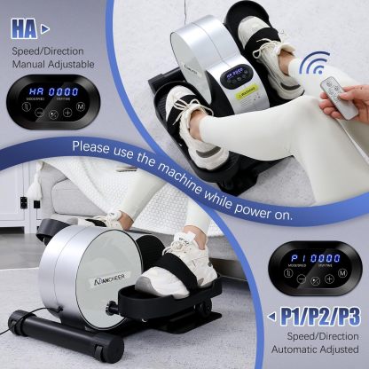 ANCHEER Under Desk Elliptical, Leg Exerciser While Sitting for Seniors with Remote Control, Display Monitor-Ancheer