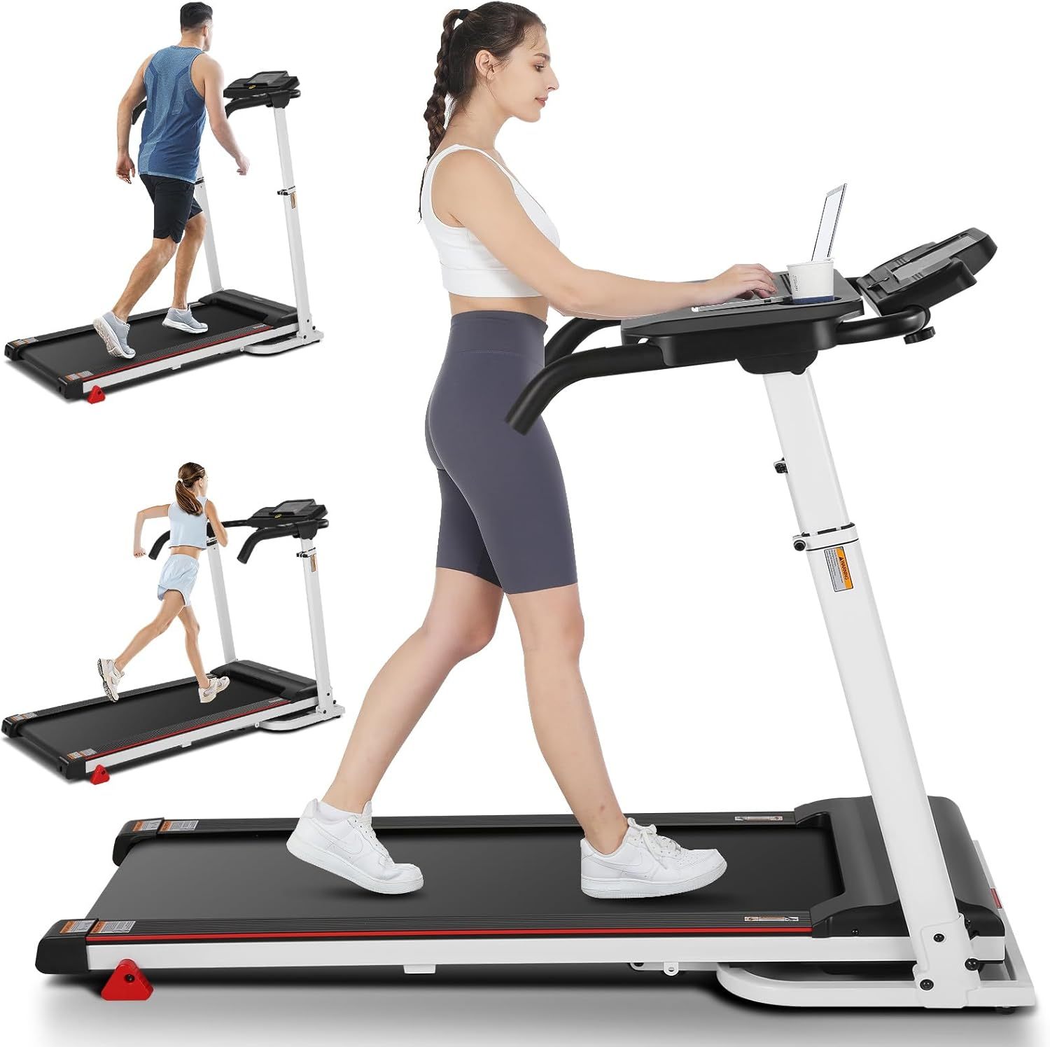 Treadmill with Desk Workstation & Adjustable Height