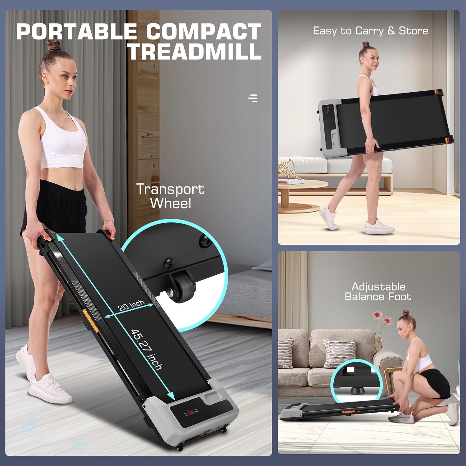 ANCHEER 2.5HP Walking Pad Treadmill with Remote Control