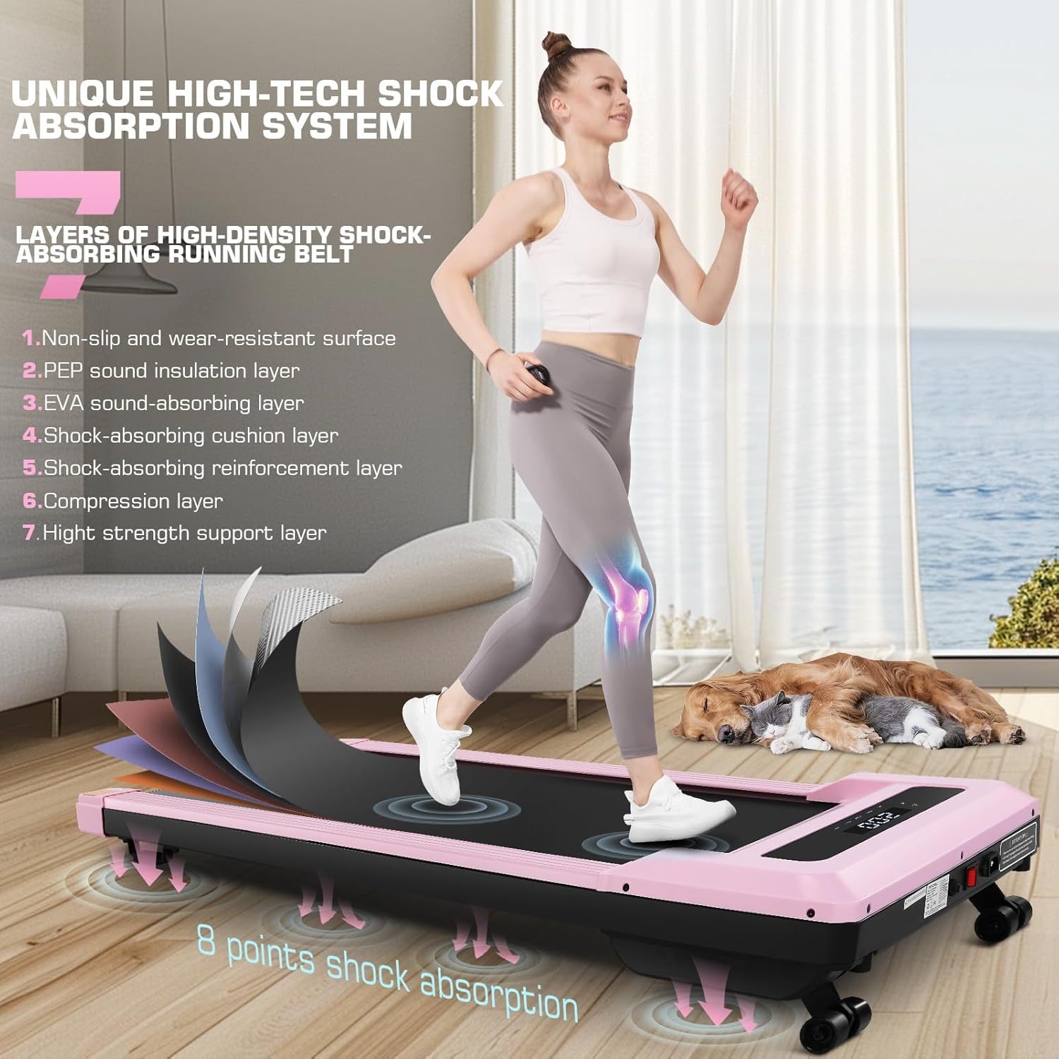 ANCHEER Walking Pad Treadmill with 9% Auto Incline