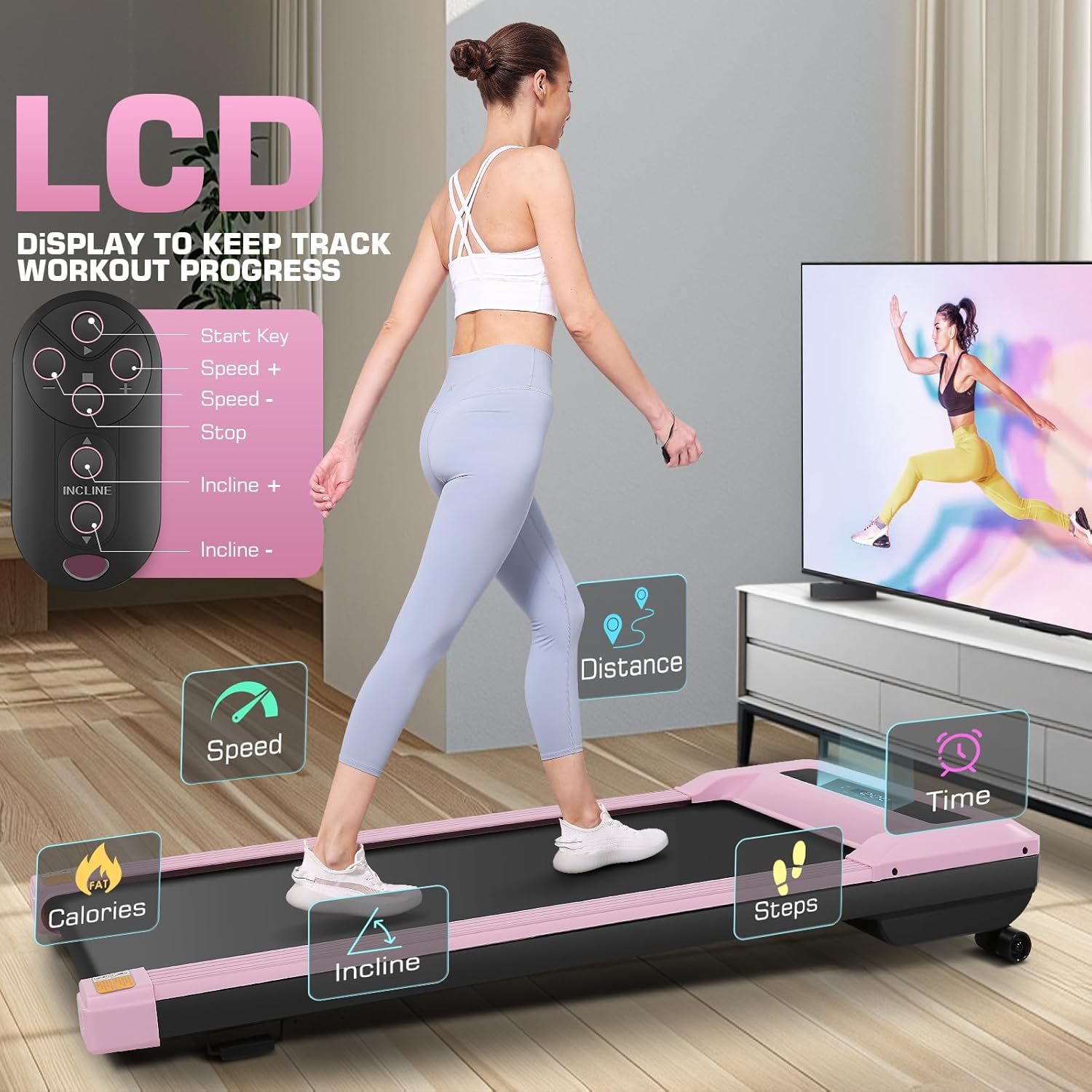 ANCHEER Walking Pad Treadmill with 9% Auto Incline