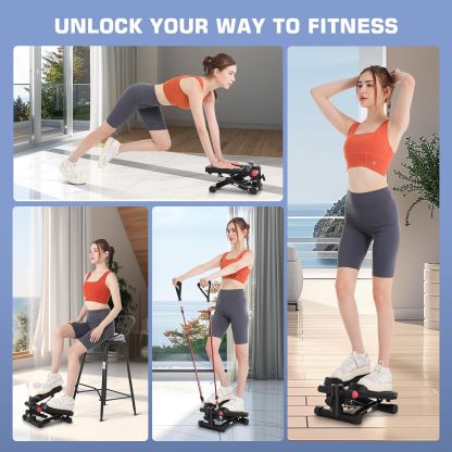 ANCHEER Steppers for Exercise at Home, Stepper with Resistance Bands