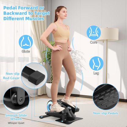 ANCHEER Under Desk Elliptical Exercise Machine,Standing or Seated Ellipse Leg Exerciser with 8 Level Resistance