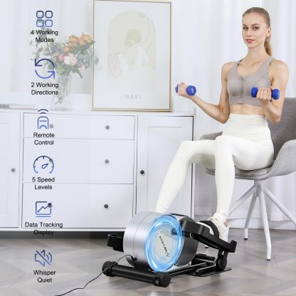 ANCHEER Under Desk Elliptical, Leg Exerciser While Sitting for Seniors with Remote Control, Display Monitor-Ancheer