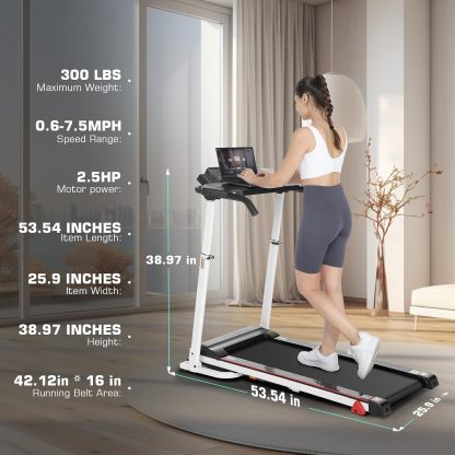 Treadmill with Desk Workstation & Adjustable Height