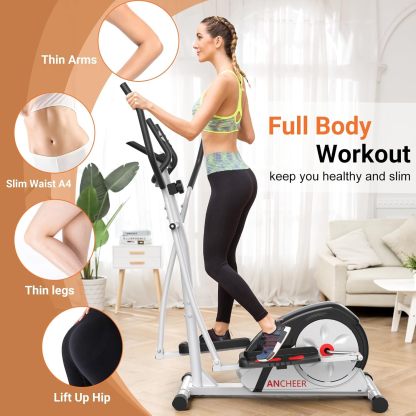 ANCHEER Elliptical Exercise Machine, Ultra-Silent Magnetic Elliptical Training Machines for Home Gym