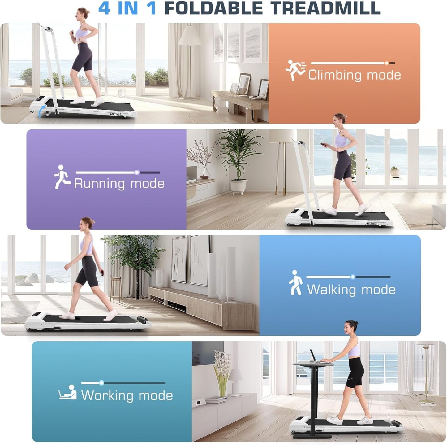 Ancheer Folding Treadmill with Incline