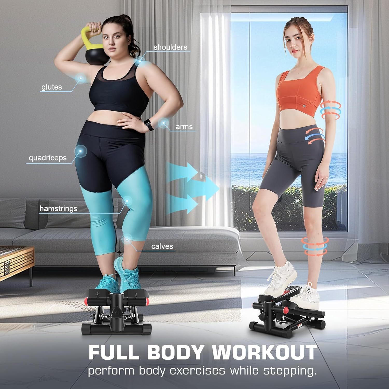 ANCHEER Steppers for Exercise at Home, Stepper with Resistance Bands