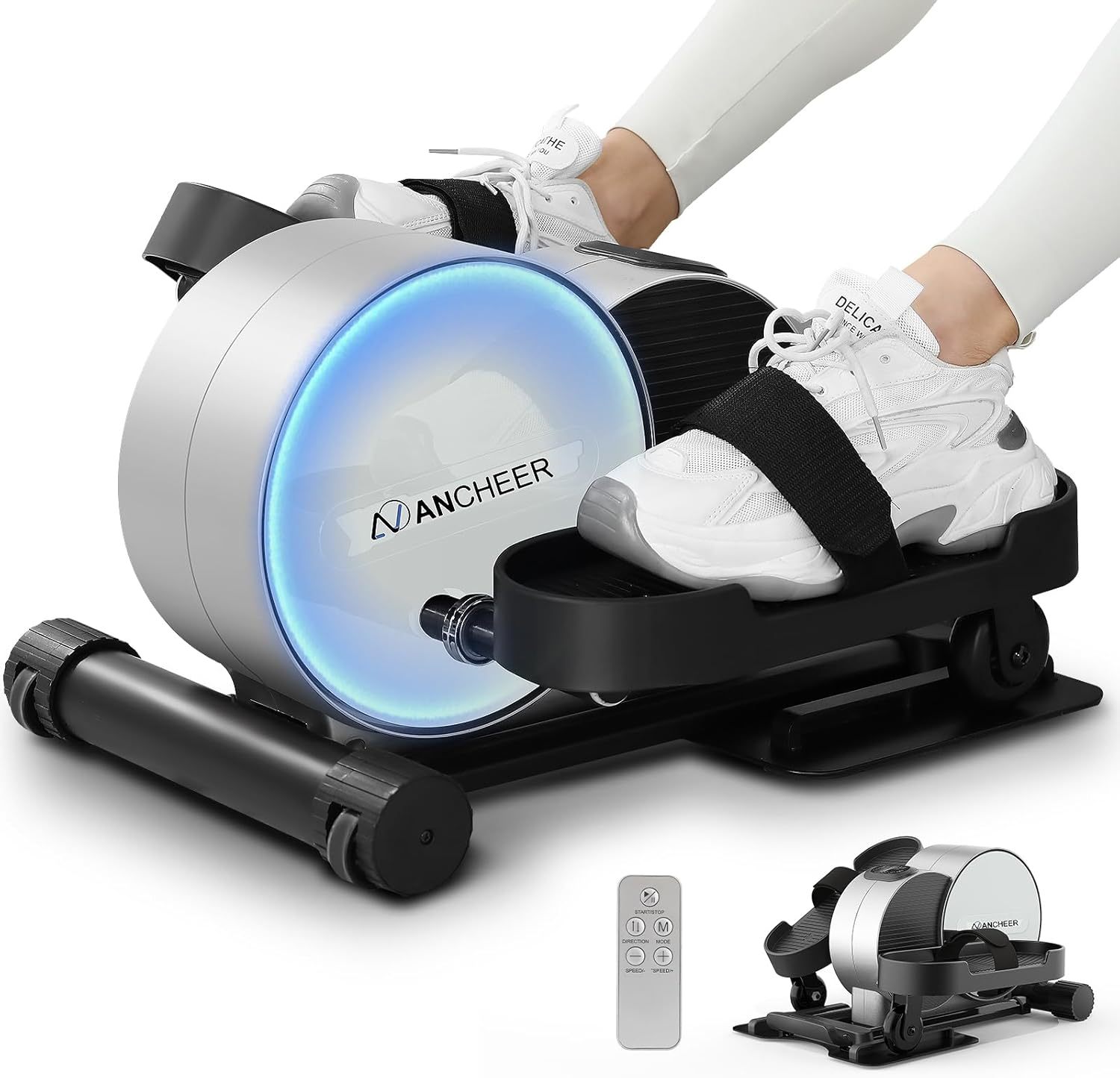 ANCHEER Under Desk Elliptical, Leg Exerciser While Sitting for Seniors with Remote Control, Display Monitor-Ancheer