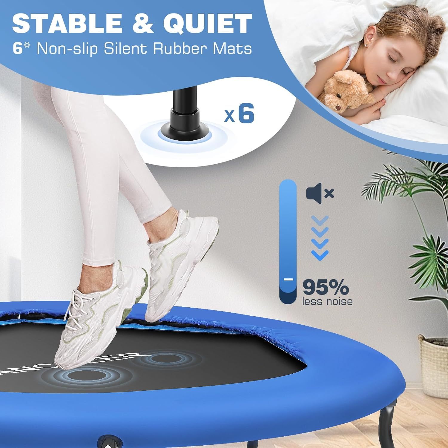 ANCHEER 50" Rebounder Trampoline for Adults