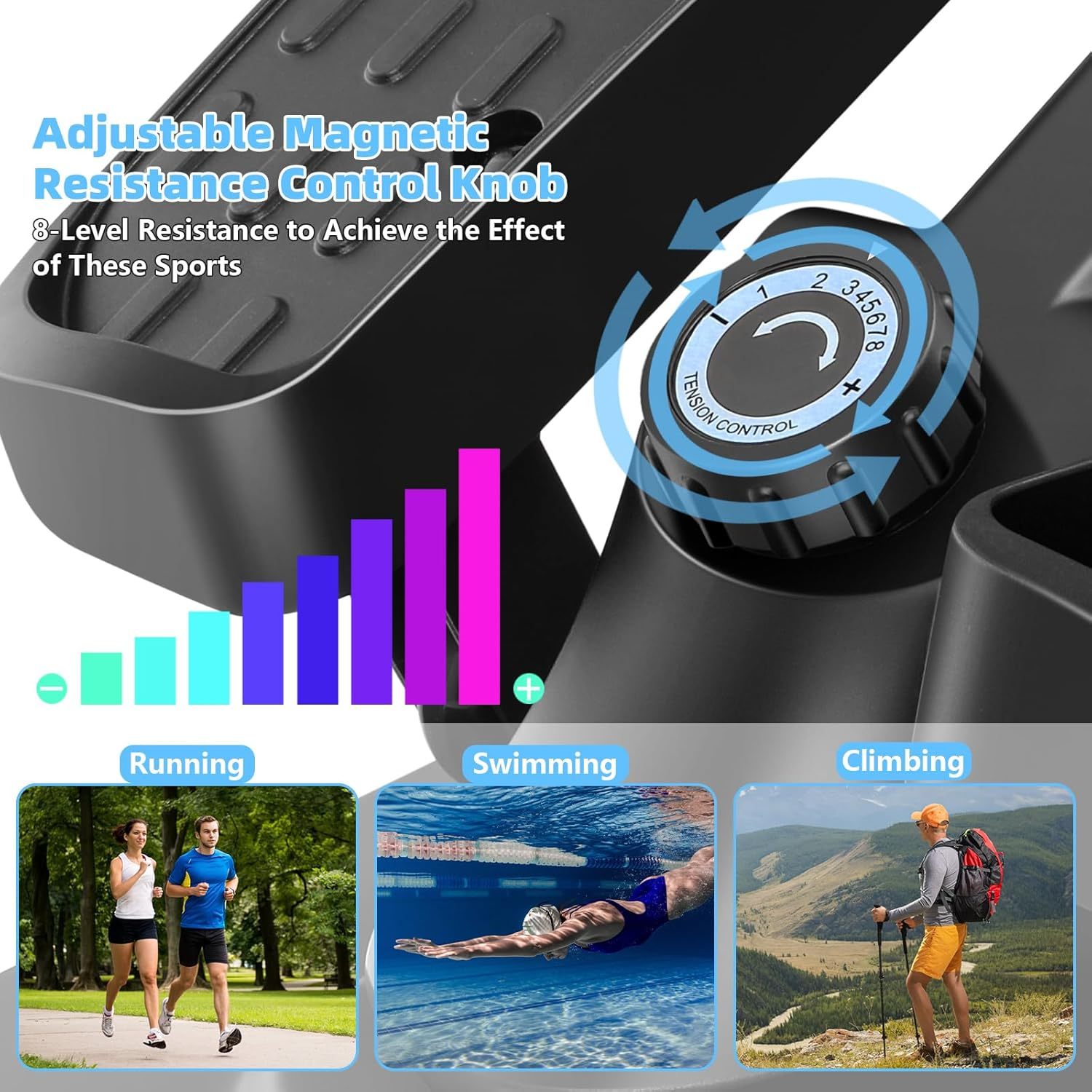 ANCHEER Under Desk Elliptical Exercise Machine,Standing or Seated Ellipse Leg Exerciser with 8 Level Resistance