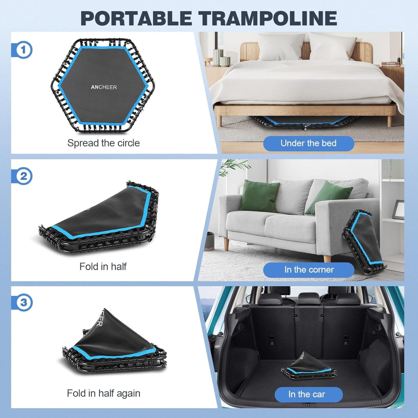 ANCHEER 50" Rebounder Trampoline for Adults