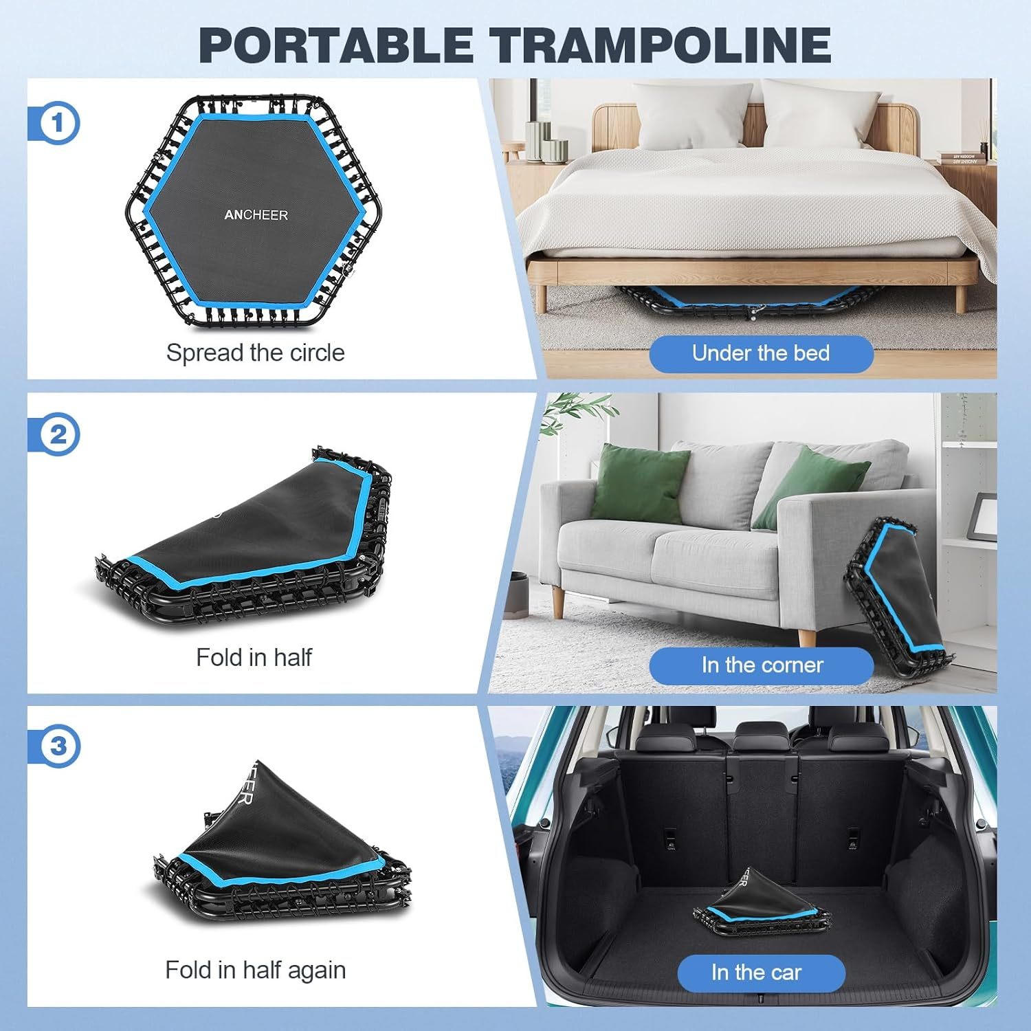 ANCHEER 50" Rebounder Trampoline for Adults