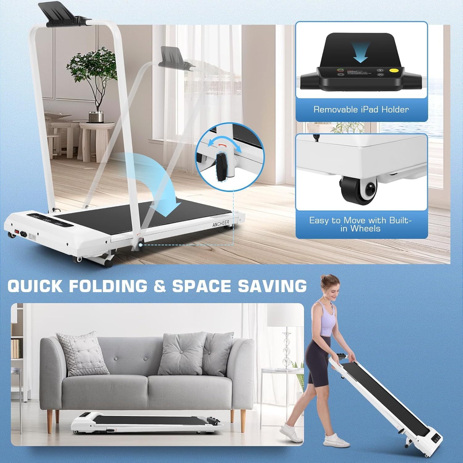 Ancheer Folding Treadmill with Incline