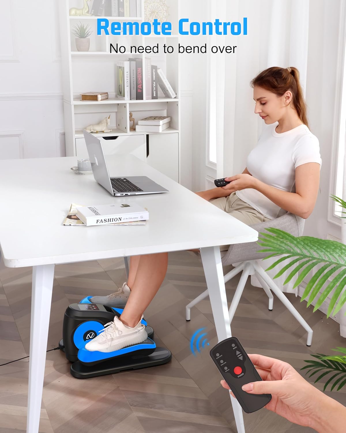 ANCHEER Under Desk Elliptical Machine, Electric Ellipse Leg Exerciser for Seniors with Remote Control-Ancheer