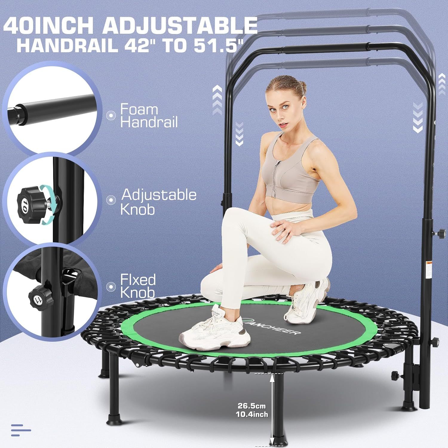 ANCHEER Foldable Mini Trampoline for Adults