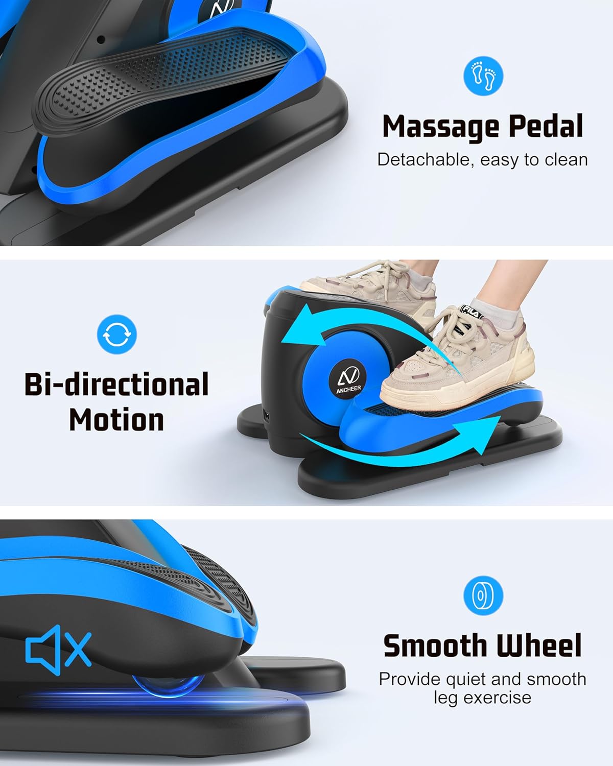 ANCHEER Under Desk Elliptical Machine, Electric Ellipse Leg Exerciser for Seniors with Remote Control-Ancheer