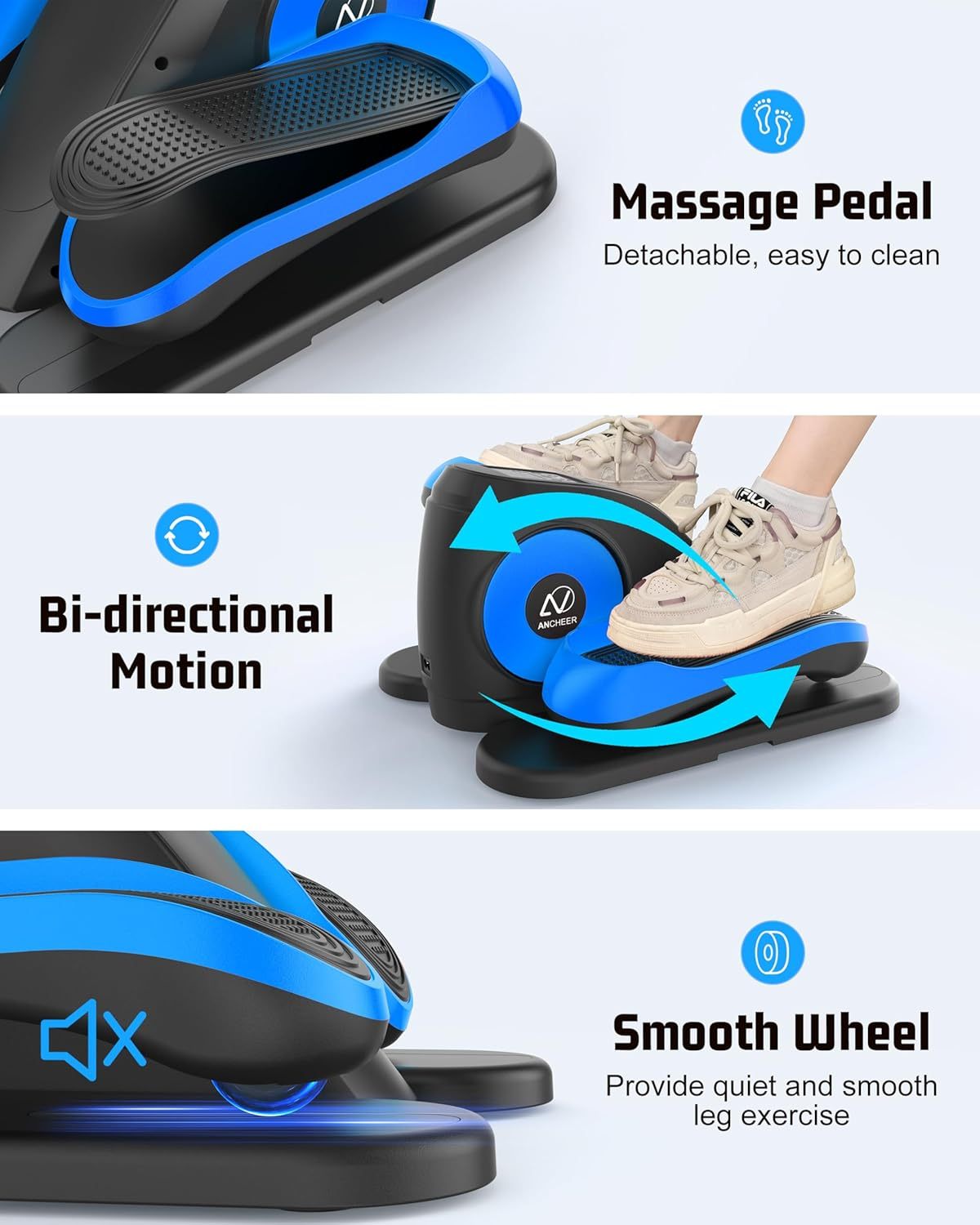 ANCHEER Under Desk Elliptical Machine, Electric Ellipse Leg Exerciser for Seniors with Remote Control-Ancheer