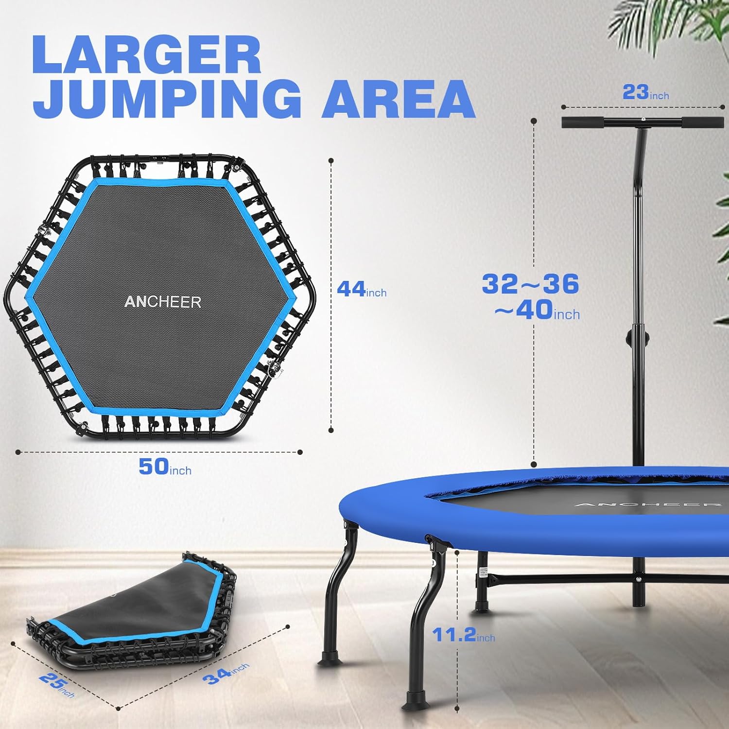 ANCHEER 50" Rebounder Trampoline for Adults