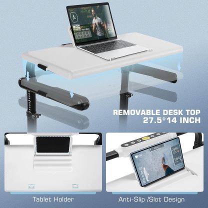 ANCHEER Walking Pad with Desk 47-50.5 Inch Adjustable Height, 8 in 1 Treadmill with 8% Incline for Home Workstation